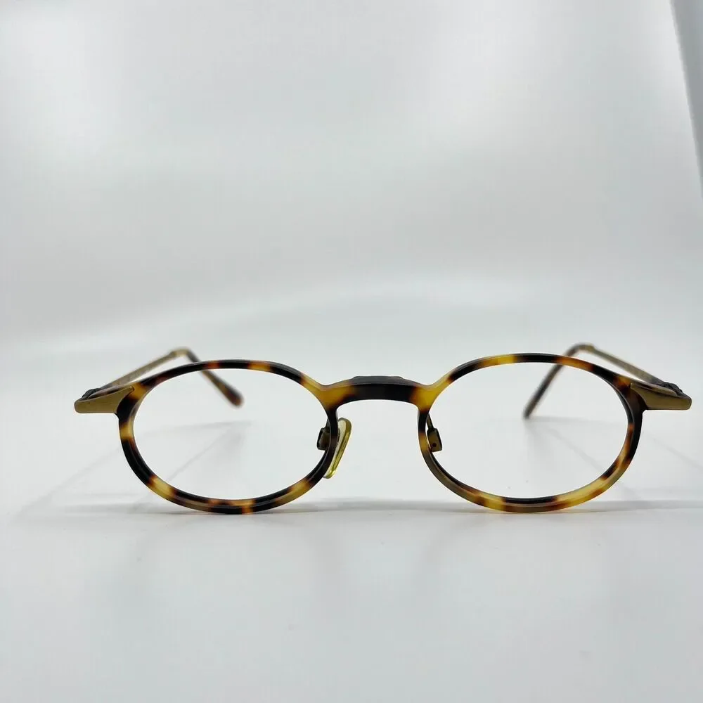 Help Eyeglasses MOD 184 Brown gold metal‎ Frame Made in Italy 49-21 H6482